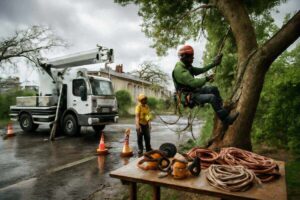 Lire la suite à propos de l’article Élagage d’urgence après tempête : nos interventions 7j/7 en Gironde